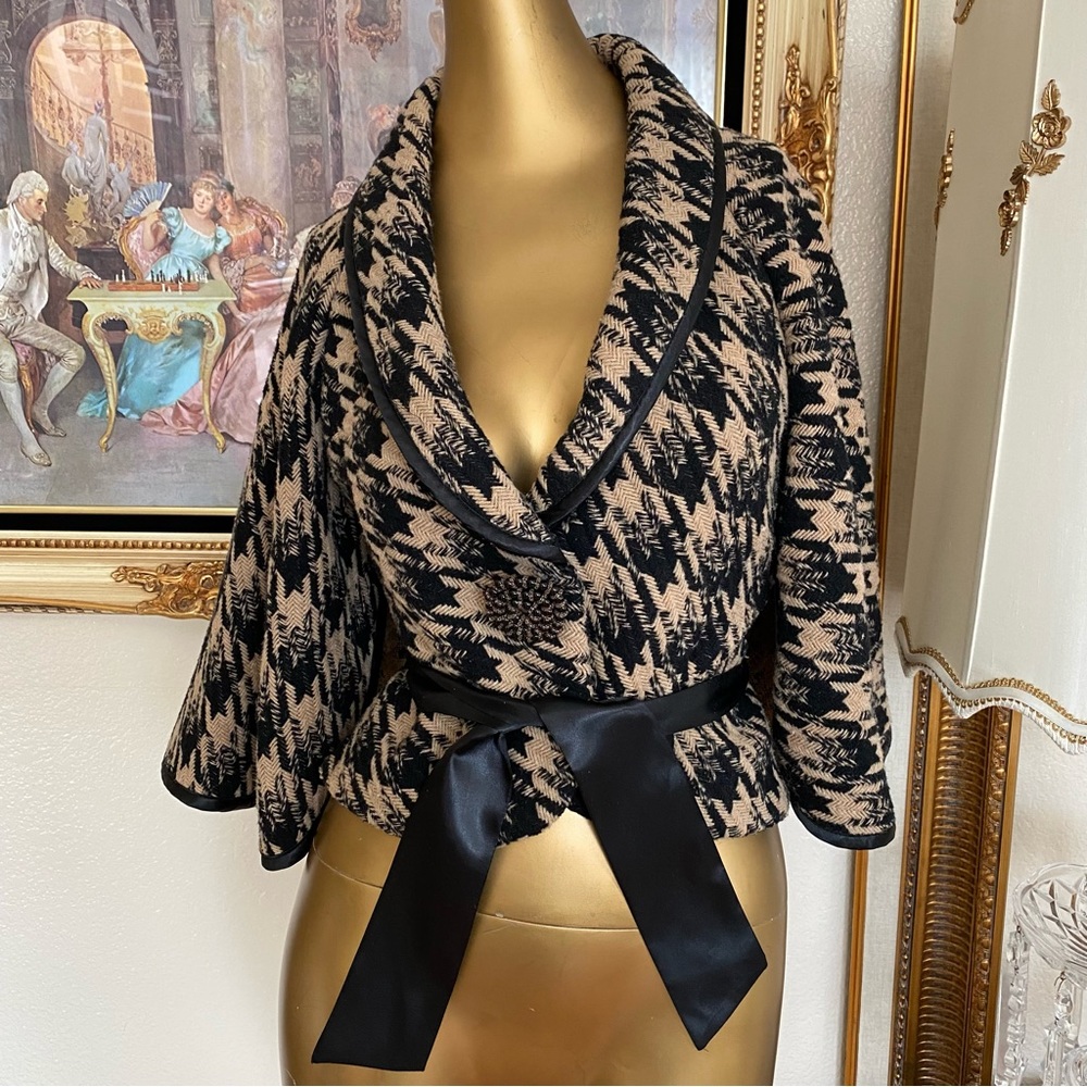 Vertigo Paris Houndstooth Cape Jacket - image 1